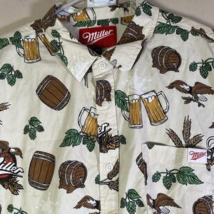 Brist MFG Miller Beer Hawaiian Shirt All Over Print Men’s XXL